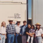 Chief LoWal-Mart truck with donated shoes - Dik,Chief Mel Lone Hill, ?, Sonny Richards, Geneva Lone Hill & Child, Lynn Weaver.ne Hill & Family & Helpers