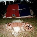 Inipi (purification) Ceremony abut to take place with Grandpa at our home base.