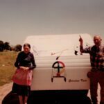 My Aunt Martha's Husband Bill donated this trailer he painted to Grandpa & Grandma Fools Crow. I drove and pulled the trailer from Elgin, Illinois to Grandpa's home on the Rez in South Dakota.