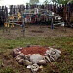 The Inipi Lodge frame and alter grounds.