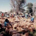 Wide shot of shoes in boxes that we distributed to the communities of the Pine Ridge Reservation.