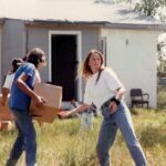 Lisa Classon helped distributing the shoes.