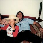 Janine and Robert Gray Eagle with children visiting Dik. Robert was the Oglala Tribal Judge and Lawyer. Janine is a relative to Chief Fools Crow.