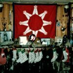 The kids hung their stockings at the fireplace in the mountain home of the Four Winds Foundation.